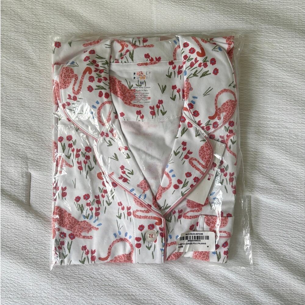 Roller Rabbit Cheetah Garden Polo Pajamas Size M NWT